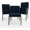 image:imageFlash Furniture 4 Pack HERCULES Series 21W Church Chair in Dark Gray Fabric  Silver Vein FrameNavy Blue Dot Patterned FabricGold Vein Frame