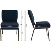 image:imageFlash Furniture 4 Pack HERCULES Series 21W Church Chair in Dark Gray Fabric  Silver Vein FrameNavy Blue Dot Patterned FabricGold Vein Frame