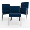 image:imageFlash Furniture 4 Pack HERCULES Series 21W Church Chair in Dark Gray Fabric  Silver Vein FrameNavy Blue FabricSilver Vein Frame