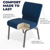image:imageFlash Furniture 4 Pack HERCULES Series 21W Church Chair in Dark Gray Fabric  Silver Vein FrameNavy Blue FabricSilver Vein Frame