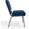 image:imageFlash Furniture 4 Pack HERCULES Series 21W Church Chair in Dark Gray Fabric  Silver Vein FrameNavy Blue FabricSilver Vein Frame
