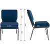 image:imageFlash Furniture 4 Pack HERCULES Series 21W Church Chair in Dark Gray Fabric  Silver Vein FrameNavy Blue FabricSilver Vein Frame