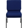 image:imageFlash Furniture 4 Pack HERCULES Series 21W Church Chair in Dark Gray Fabric  Silver Vein FrameNavy Blue FabricSilver Vein Frame