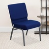 image:imageFlash Furniture 4 Pack HERCULES Series 21W Church Chair in Dark Gray Fabric  Silver Vein FrameNavy Blue FabricSilver Vein Frame