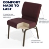 image:imageFlash Furniture 4 Pack HERCULES Series 21W Church Chair in Dark Gray Fabric  Silver Vein FramePlum FabricGold Vein Frame