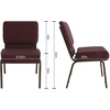 image:imageFlash Furniture 4 Pack HERCULES Series 21W Church Chair in Dark Gray Fabric  Silver Vein FramePlum FabricGold Vein Frame