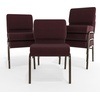 image:imageFlash Furniture 4 Pack HERCULES Series 21W Church Chair in Dark Gray Fabric  Silver Vein FramePlum FabricGold Vein Frame