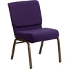 image:imageFlash Furniture 4 Pack HERCULES Series 21W Church Chair in Dark Gray Fabric  Silver Vein FrameRoyal Purple FabricGold Vein Frame