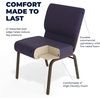 image:imageFlash Furniture 4 Pack HERCULES Series 21W Church Chair in Dark Gray Fabric  Silver Vein FrameRoyal Purple FabricGold Vein Frame