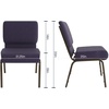 image:imageFlash Furniture 4 Pack HERCULES Series 21W Church Chair in Dark Gray Fabric  Silver Vein FrameRoyal Purple FabricGold Vein Frame