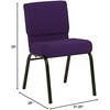 image:imageFlash Furniture 4 Pack HERCULES Series 21W Church Chair in Dark Gray Fabric  Silver Vein FrameRoyal Purple FabricGold Vein Frame