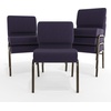 image:imageFlash Furniture 4 Pack HERCULES Series 21W Church Chair in Dark Gray Fabric  Silver Vein FrameRoyal Purple FabricGold Vein Frame