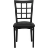 image:imageFlash Furniture 4 Pack HERCULES Series Black Window Back Metal Restaurant Chair  Black Vinyl Seat