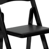 image:imageFlash Furniture 4 Pack HERCULES Series Fruitwood Wood Folding Chair with Vinyl Padded SeatBlack