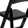image:imageFlash Furniture 4 Pack HERCULES Series Fruitwood Wood Folding Chair with Vinyl Padded SeatBlack