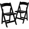 image:imageFlash Furniture 4 Pack HERCULES Series Fruitwood Wood Folding Chair with Vinyl Padded SeatBlack
