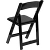image:imageFlash Furniture 4 Pack HERCULES Series Fruitwood Wood Folding Chair with Vinyl Padded SeatBlack