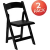 image:imageFlash Furniture 4 Pack HERCULES Series Fruitwood Wood Folding Chair with Vinyl Padded SeatBlack