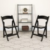 image:imageFlash Furniture 4 Pack HERCULES Series Fruitwood Wood Folding Chair with Vinyl Padded SeatBlack