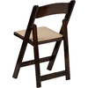 image:imageFlash Furniture 4 Pack HERCULES Series Fruitwood Wood Folding Chair with Vinyl Padded SeatFruitwood