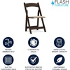 image:imageFlash Furniture 4 Pack HERCULES Series Fruitwood Wood Folding Chair with Vinyl Padded SeatFruitwood