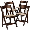 image:imageFlash Furniture 4 Pack HERCULES Series Fruitwood Wood Folding Chair with Vinyl Padded SeatFruitwood