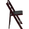 image:imageFlash Furniture 4 Pack HERCULES Series Fruitwood Wood Folding Chair with Vinyl Padded SeatMahogany