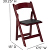 image:imageFlash Furniture 4 Pack HERCULES Series Fruitwood Wood Folding Chair with Vinyl Padded SeatMahogany