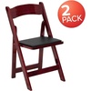 image:imageFlash Furniture 4 Pack HERCULES Series Fruitwood Wood Folding Chair with Vinyl Padded SeatMahogany