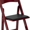 image:imageFlash Furniture 4 Pack HERCULES Series Fruitwood Wood Folding Chair with Vinyl Padded SeatMahogany