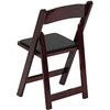 image:imageFlash Furniture 4 Pack HERCULES Series Fruitwood Wood Folding Chair with Vinyl Padded SeatMahogany