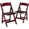 image:imageFlash Furniture 4 Pack HERCULES Series Fruitwood Wood Folding Chair with Vinyl Padded SeatMahogany