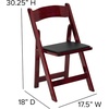 image:imageFlash Furniture 4 Pack HERCULES Series Fruitwood Wood Folding Chair with Vinyl Padded SeatMahogany