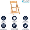 image:imageFlash Furniture 4 Pack HERCULES Series Fruitwood Wood Folding Chair with Vinyl Padded SeatNatural