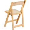 image:imageFlash Furniture 4 Pack HERCULES Series Fruitwood Wood Folding Chair with Vinyl Padded SeatNatural