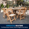 image:imageFlash Furniture 4 Pack HERCULES Series Fruitwood Wood Folding Chair with Vinyl Padded SeatNatural