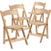image:imageFlash Furniture 4 Pack HERCULES Series Fruitwood Wood Folding Chair with Vinyl Padded SeatNatural