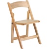 image:imageFlash Furniture 4 Pack HERCULES Series Fruitwood Wood Folding Chair with Vinyl Padded SeatNatural