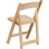 image:imageFlash Furniture 4 Pack HERCULES Series Fruitwood Wood Folding Chair with Vinyl Padded SeatNatural
