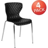 image:imageFlash Furniture 4 Pack Lowell Contemporary Design Citrus Green Plastic Stack ChairBlack