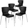 image:imageFlash Furniture 4 Pack Lowell Contemporary Design Citrus Green Plastic Stack ChairBlack