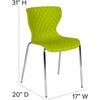 image:imageFlash Furniture 4 Pack Lowell Contemporary Design Citrus Green Plastic Stack ChairCitrus Green