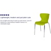 image:imageFlash Furniture 4 Pack Lowell Contemporary Design Citrus Green Plastic Stack ChairCitrus Green