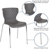 image:imageFlash Furniture 4 Pack Lowell Contemporary Design Citrus Green Plastic Stack ChairGrey