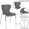 image:imageFlash Furniture 4 Pack Lowell Contemporary Design Citrus Green Plastic Stack ChairGrey