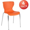 image:imageFlash Furniture 4 Pack Lowell Contemporary Design Citrus Green Plastic Stack ChairOrange