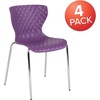 image:imageFlash Furniture 4 Pack Lowell Contemporary Design Citrus Green Plastic Stack ChairPurple