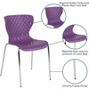 image:imageFlash Furniture 4 Pack Lowell Contemporary Design Citrus Green Plastic Stack ChairPurple