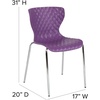 image:imageFlash Furniture 4 Pack Lowell Contemporary Design Citrus Green Plastic Stack ChairPurple