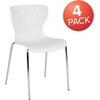 image:imageFlash Furniture 4 Pack Lowell Contemporary Design Citrus Green Plastic Stack ChairWhite